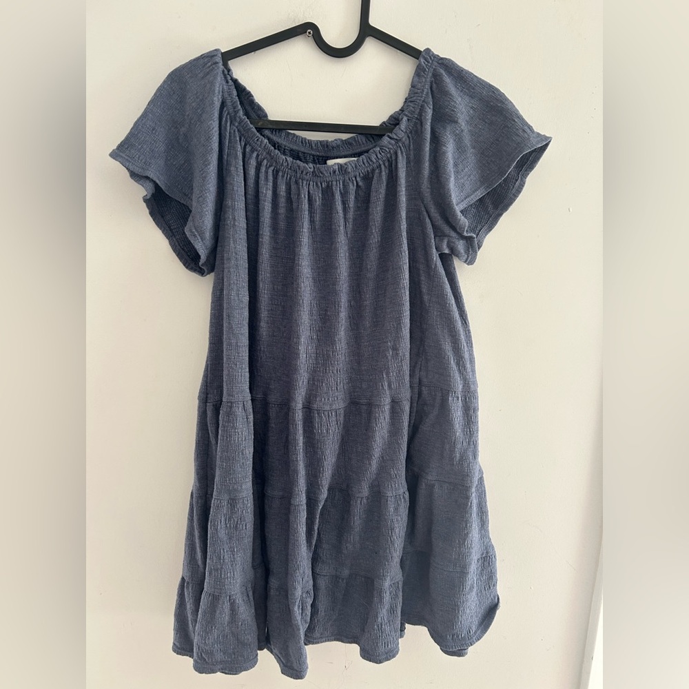 Max Studio Denim Blue light Flowy Summer Dress small